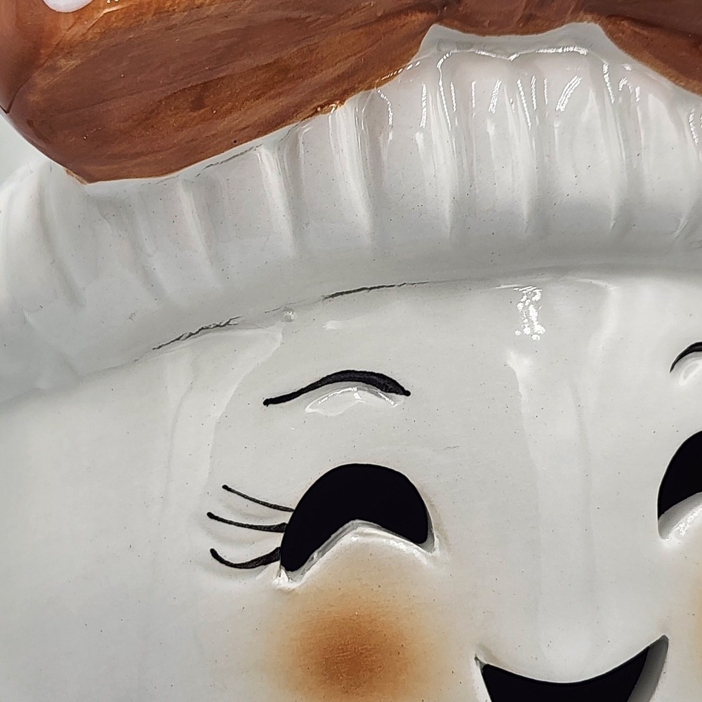 Goblin & Ghoul Ceramic Light Up Ghost Figurine White Brown Bow Halloween 10" NEW - Picture 8 of 9
